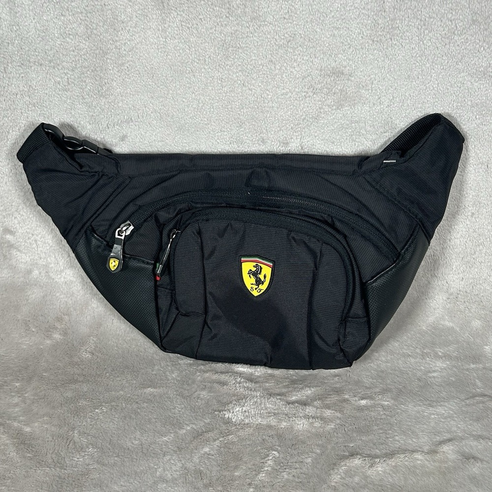 Ferrari Scuderia Sportswear RACE Waist Bag Crossbody Travel Black Small OS